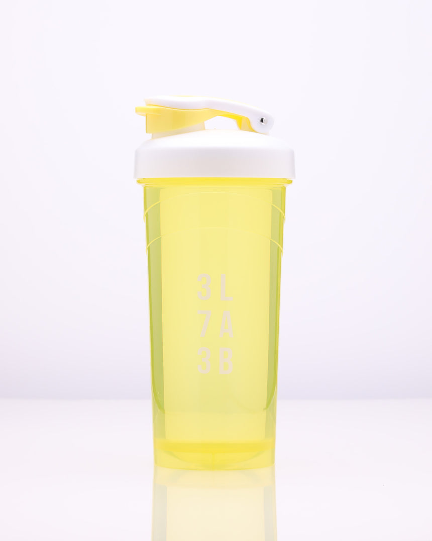 1pc Mini Transparent Yellow Letter Graphic Shaker Bottle With Straw, PC  Portable Water Bottle For Home, Outdoor